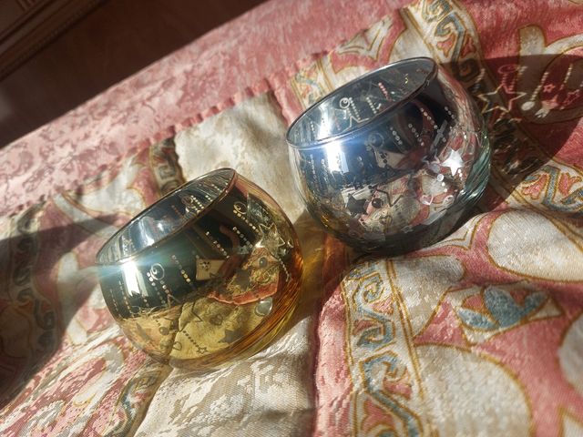 Portavelas de cristal.