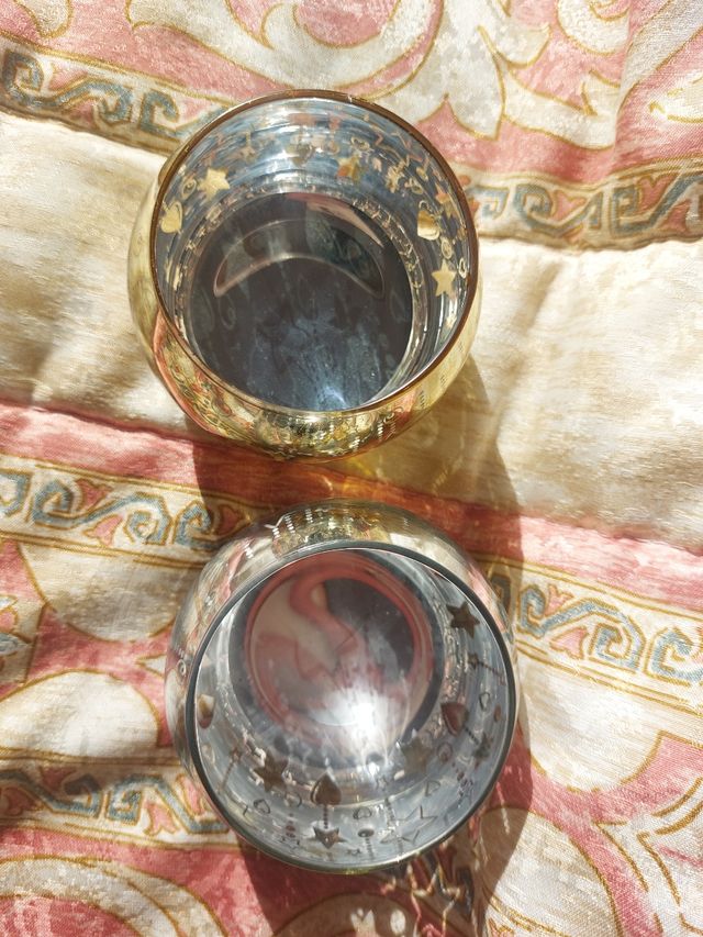 Portavelas de cristal.