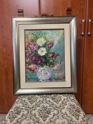 Cassina, Vaso di fiori, olio su masonite, anni ‘70