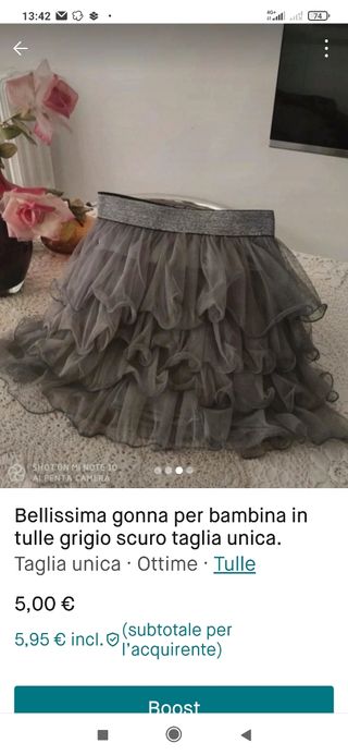 Bellissima gonna per bambina in tulle