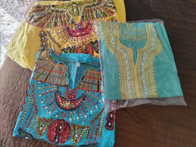 3 chilabas pedrería T 40/42 manga corta