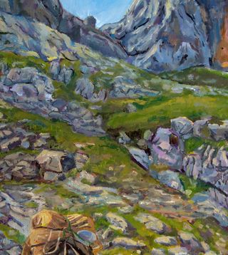 Cuadro Pintura al oleo, paisaje Pico Urriellu