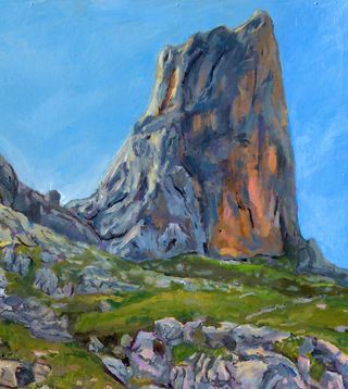 Cuadro Pintura al oleo, paisaje Pico Urriellu