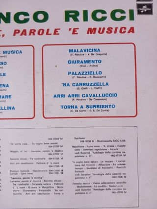 vinile Franco Ricci