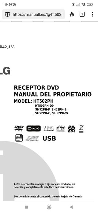 LG HT502PH-D0 Sistema de home cinema