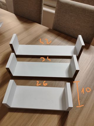baldas madera 3 unidades