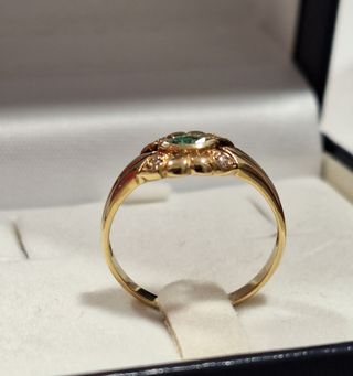 Sortija circonitas esmeralda oro 18k
