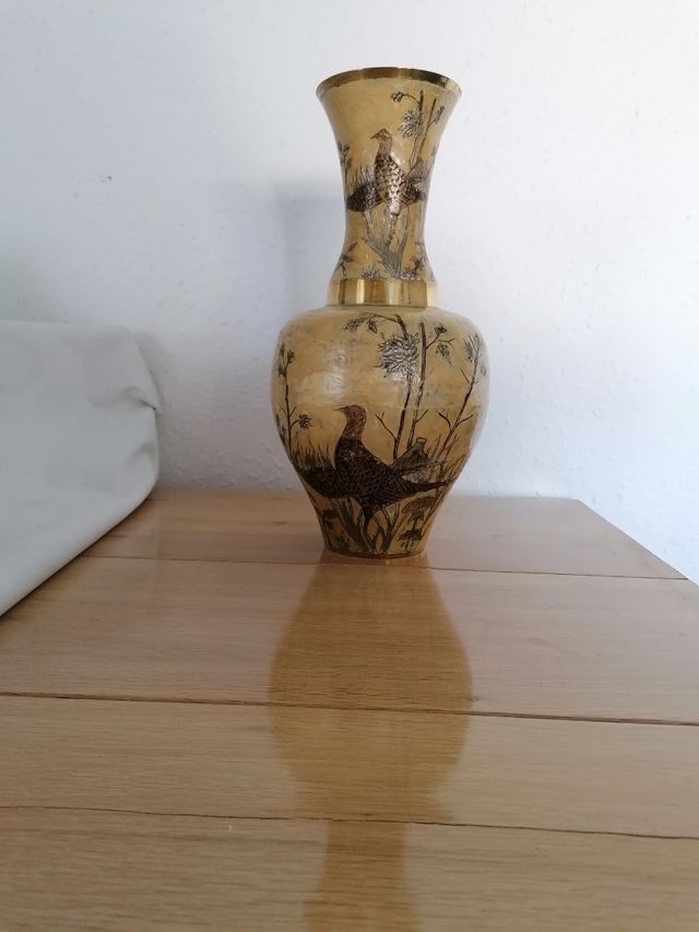 Grande vaso in bronzo smaltato