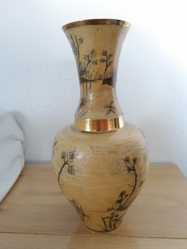 Grande vaso in bronzo smaltato