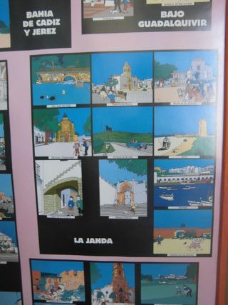 CARTEL ENMARCADO TINTIN Y SU AVENTURA GADITANA