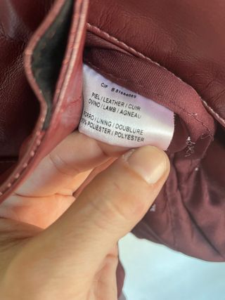 chaqueta T-L cuero ovino rojo