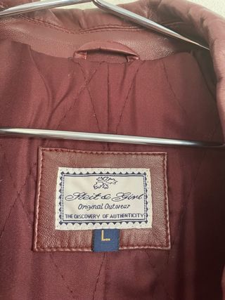 chaqueta T-L cuero ovino rojo