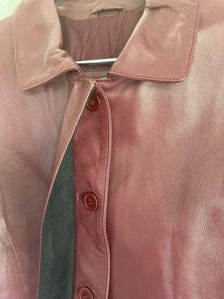 chaqueta T-L cuero ovino rojo