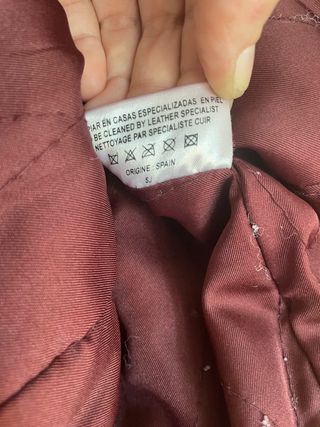 chaqueta T-L cuero ovino rojo