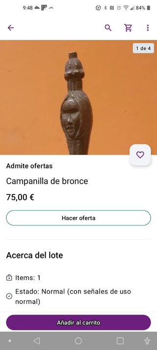 Campana labrada en bronce.
