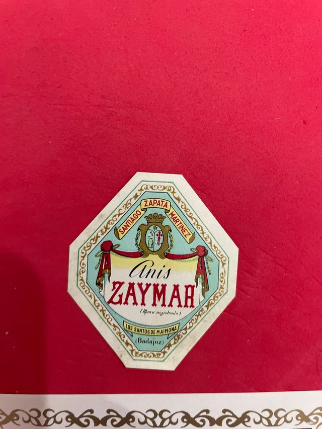 Etichetta bottiglia di anice ZAYMAR