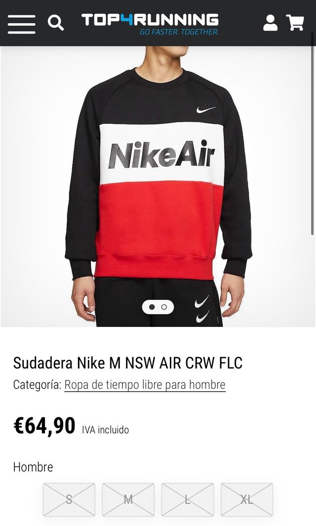 Sudadera Nike M NSW AIR CRW FLC