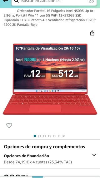 Ordenador Portatil 16 Pulgadas