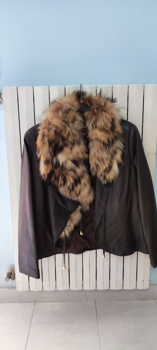 Giacca pelle vera artigianale.