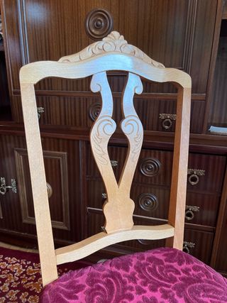 Silla antigua decorativa Roja Granate