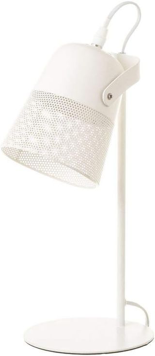 LAMPARA MESA FOCO VINTAGE METAL BLANCO 38X15 NUEVO