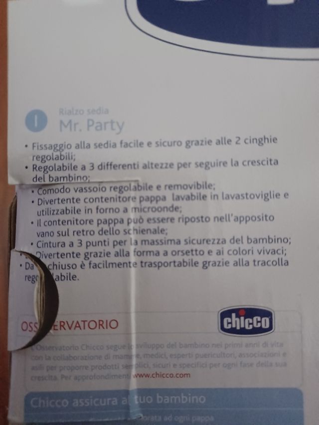 Sedia per pappa Chicco