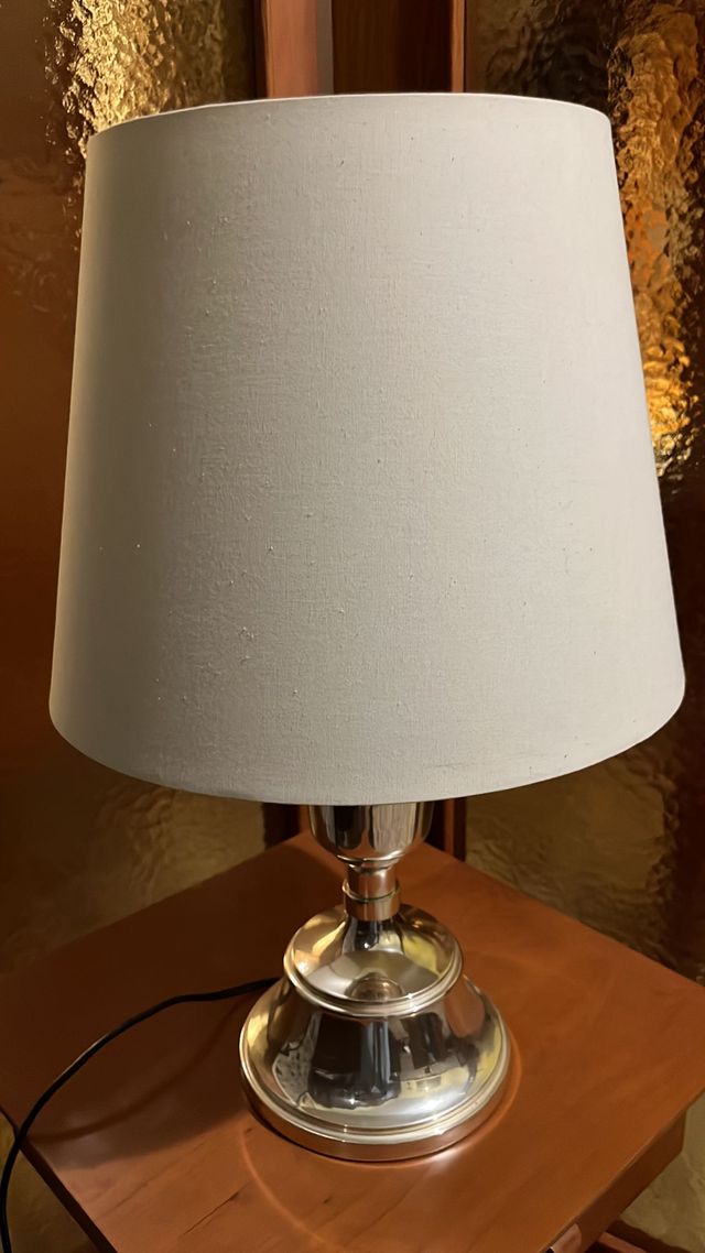 lampara de sobremesa, baño de plata silver 