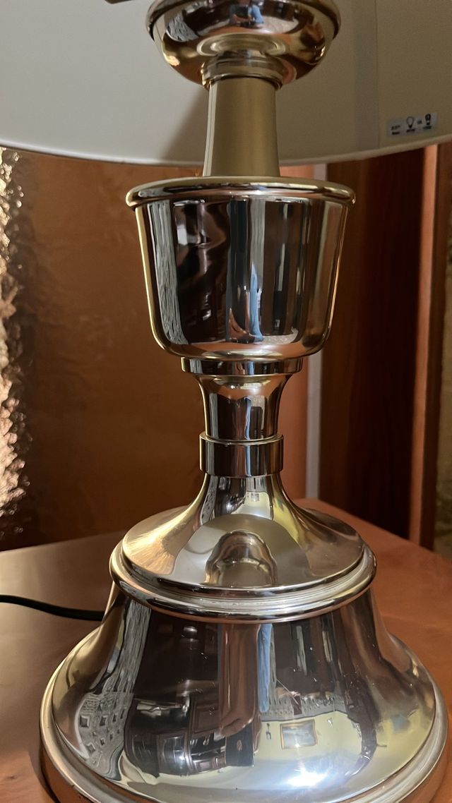 lampara de sobremesa, baño de plata silver 