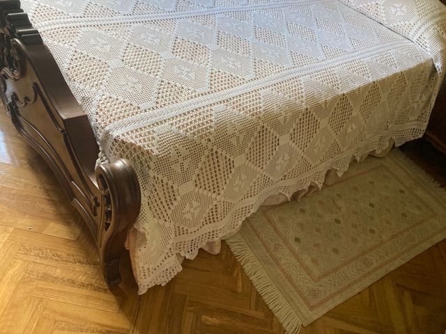 colcha ganchillo blanca matrimonio