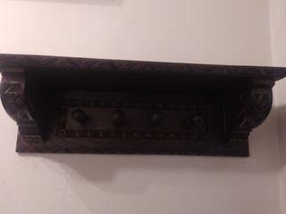 juego de paragüero y perchero de castaño a maño