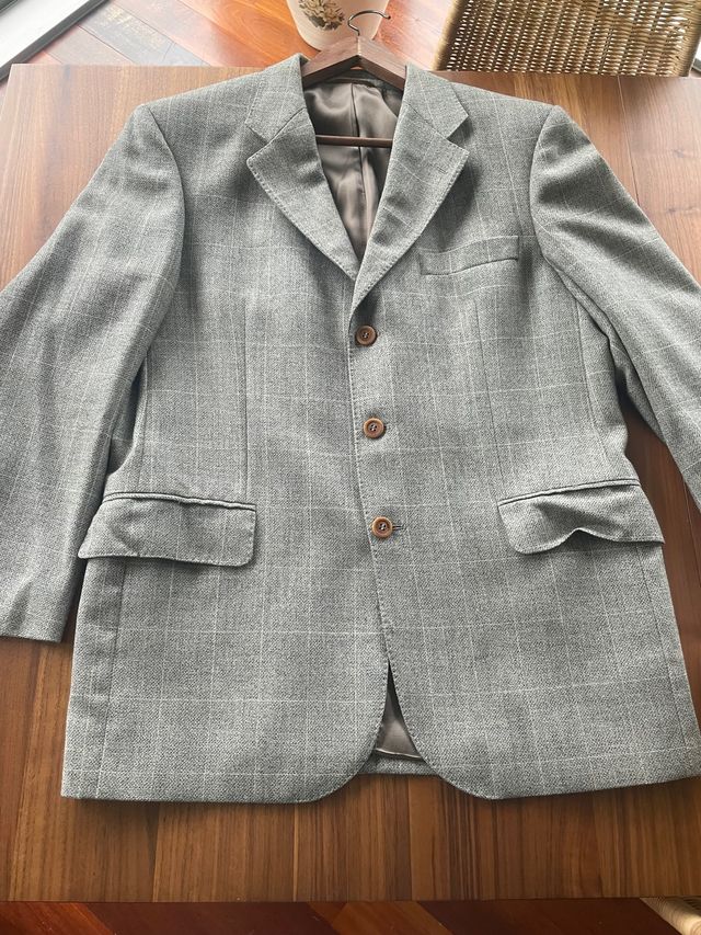 Americana cuadros lana fría