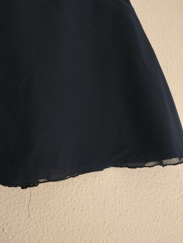 Minifalda gasa azul marino