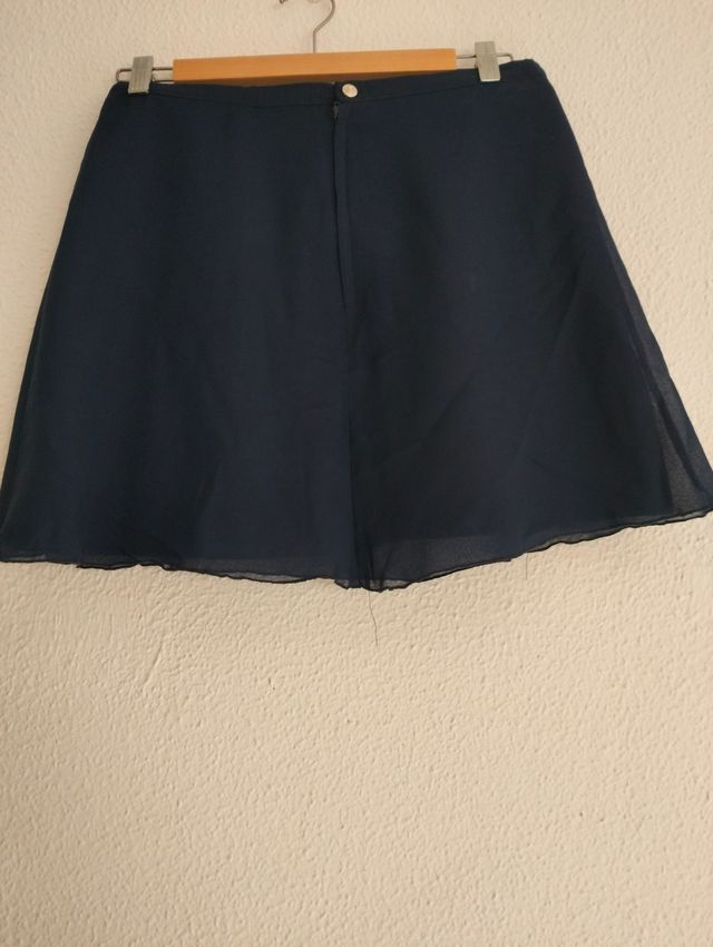 Minifalda gasa azul marino
