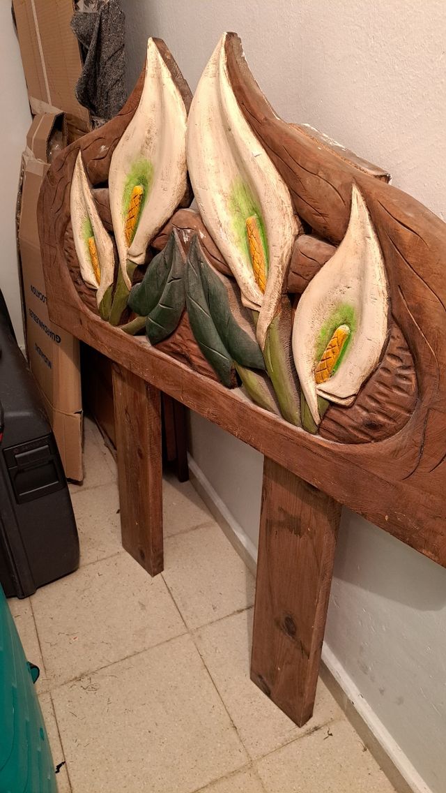 Cabecero artesanal madera