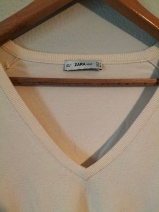 Jersey Zara Volantes Crema