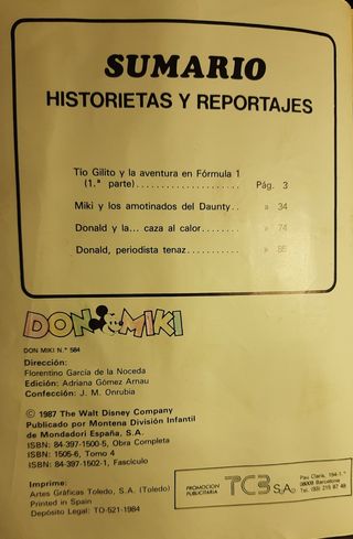 Historietas Walt Disney "Don Miki" 1984