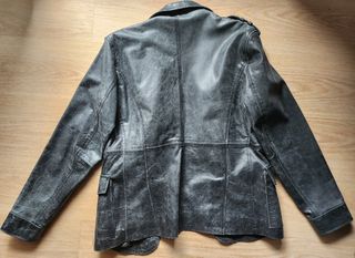 Cazadora piel gris