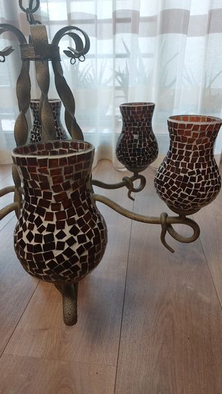 2 lámparas rústicas de forja