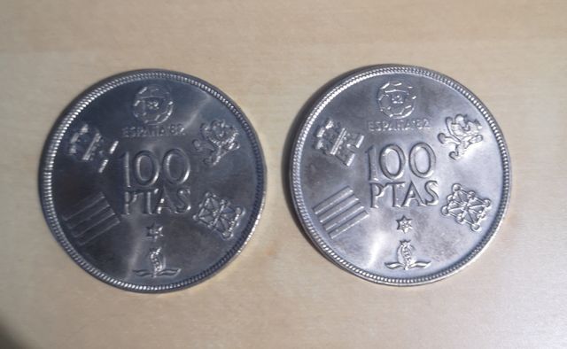 Lote Monedas 100 pesetas. Mundial 82