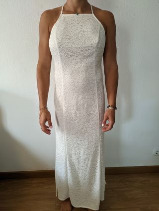 Vestido de fiesta largo blanco, boda, civil