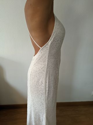 Vestido de fiesta largo blanco, boda, civil