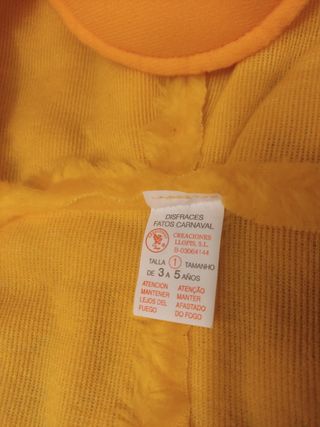 Disfraz pollito de peluche