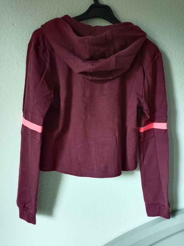 Sudadera con cremallera granate