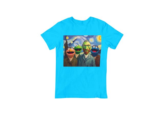 Camiseta Friki de Barrio Sesamo con Van Gogh