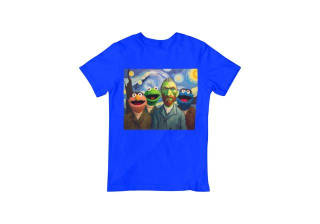 Camiseta Friki de Barrio Sesamo con Van Gogh