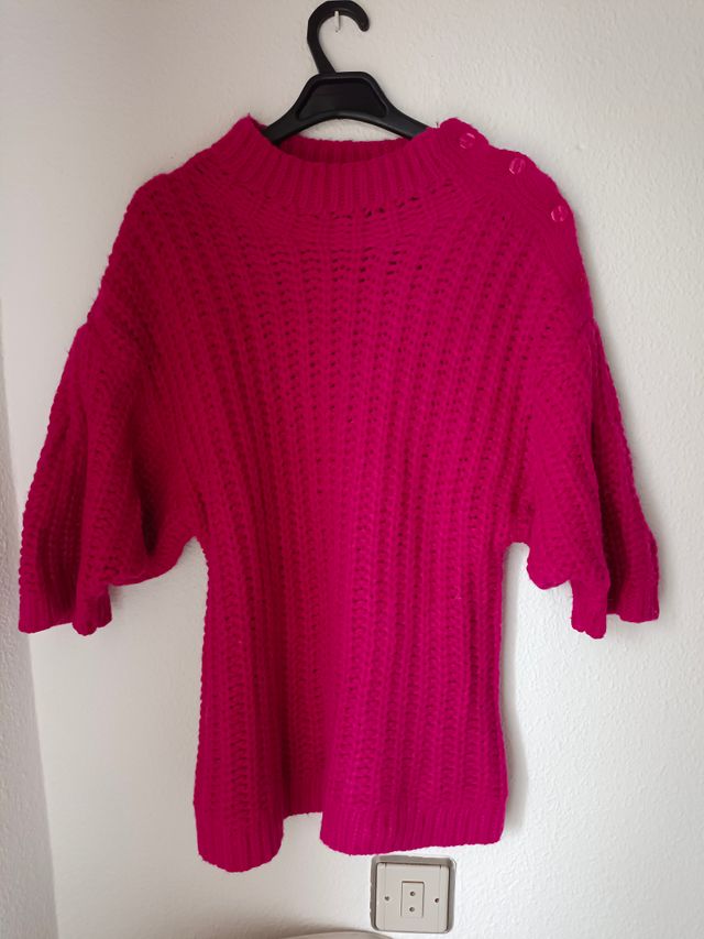 Jersey de punto Rosa Fuxia