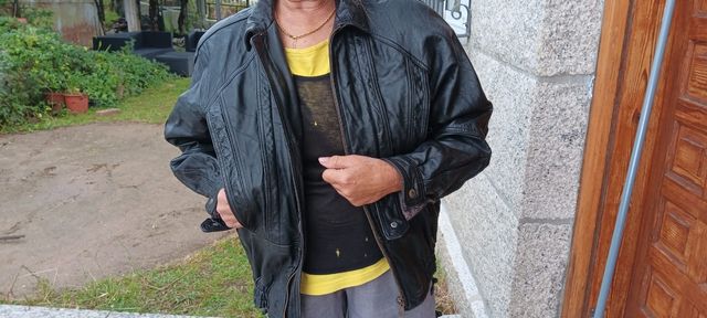 Cazadora de piel mototista