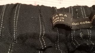Pantalón vestir azul marino de rayas. Zara tallaXS