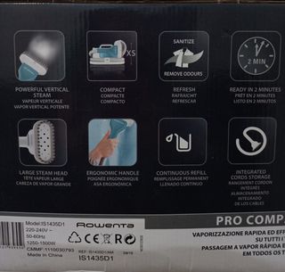 Plancha Vertical Rowenta con todos sus accesorios