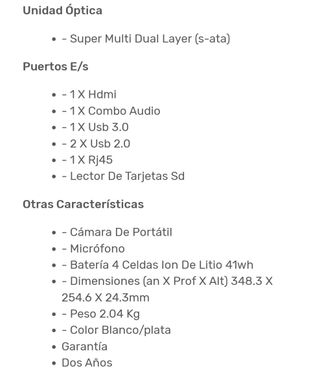 Ordenador portatil Hp 15" Blanco